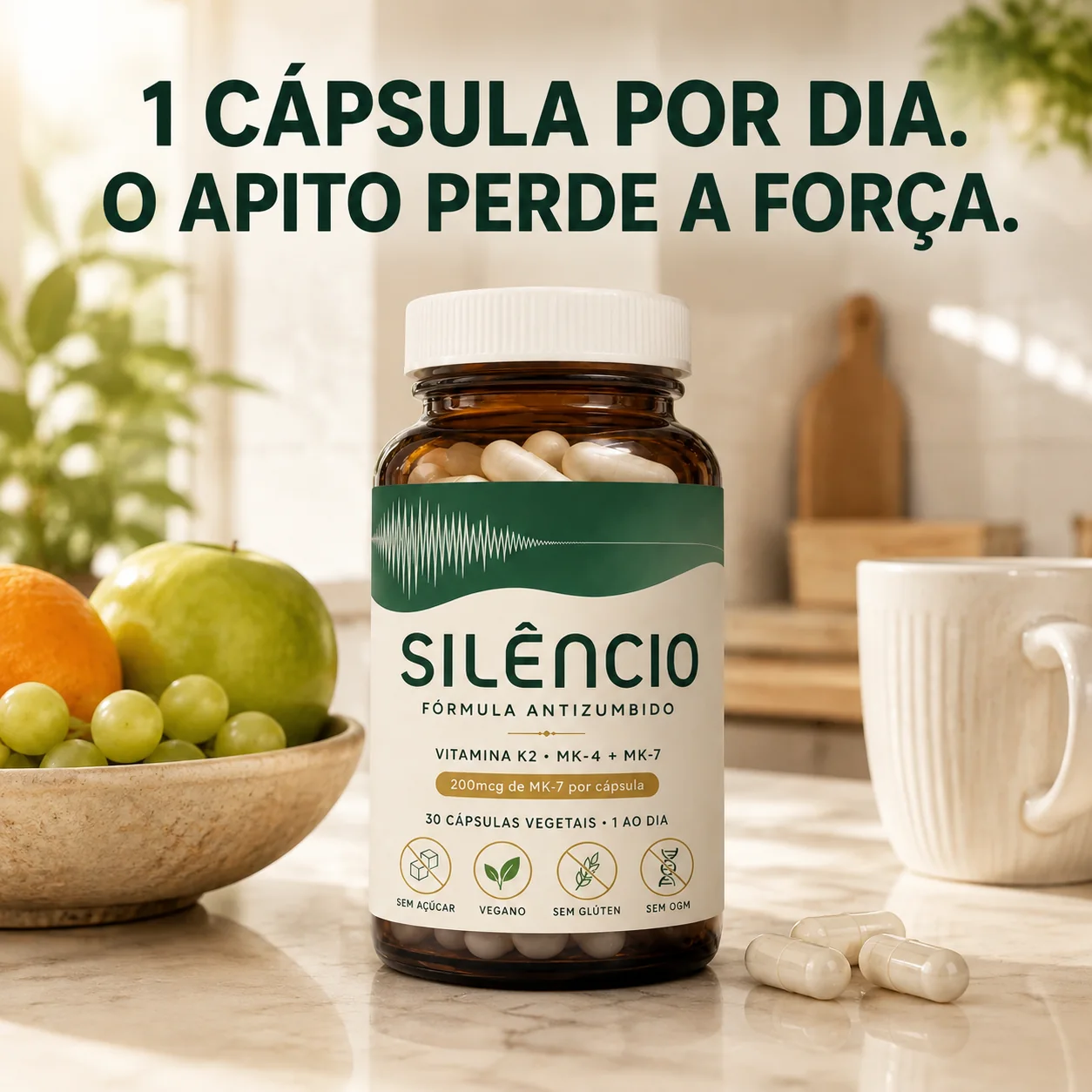 1 cápsula por dia: o apito perde a força
