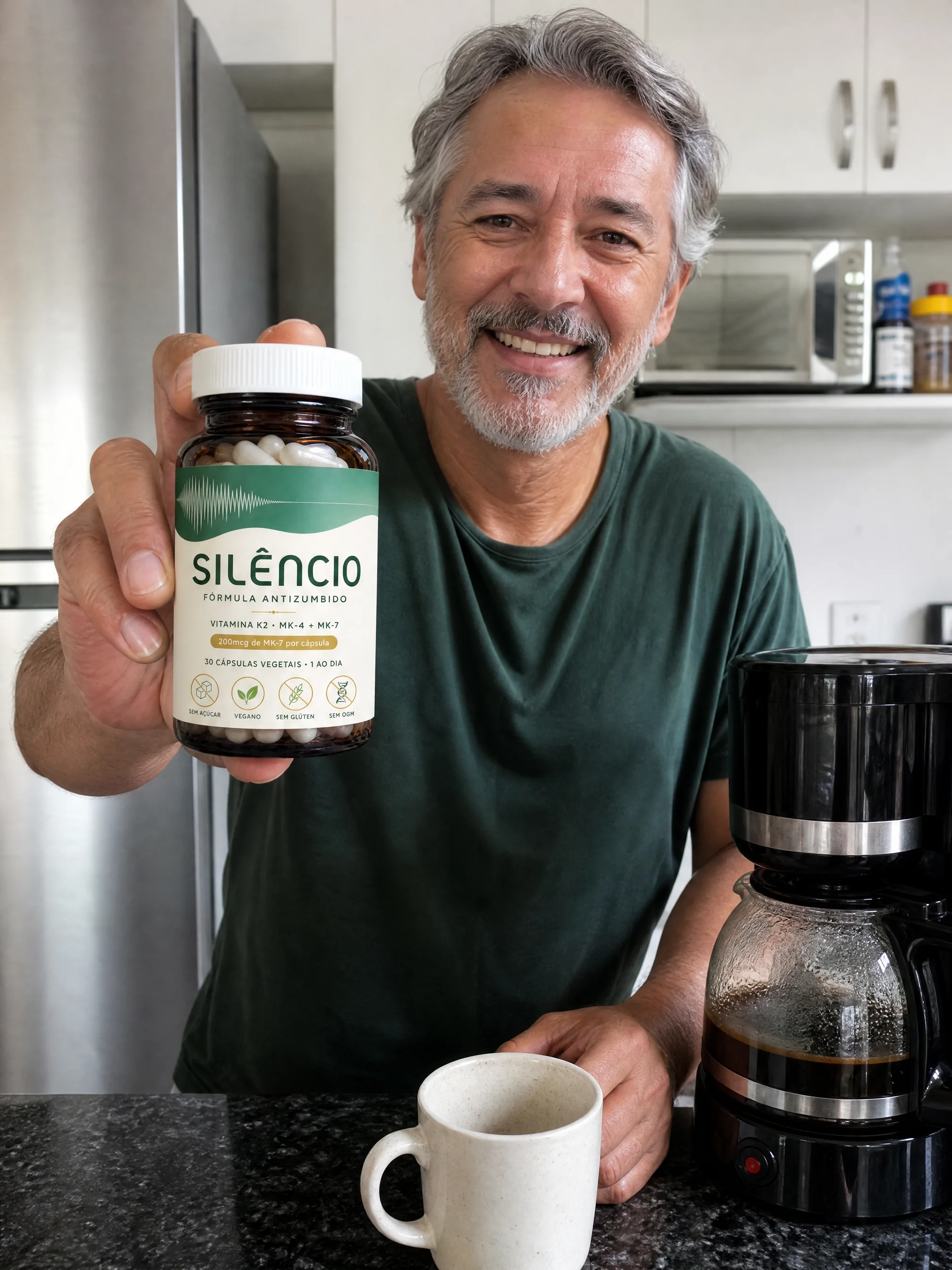 Cliente segurando o frasco Natural Silêncio